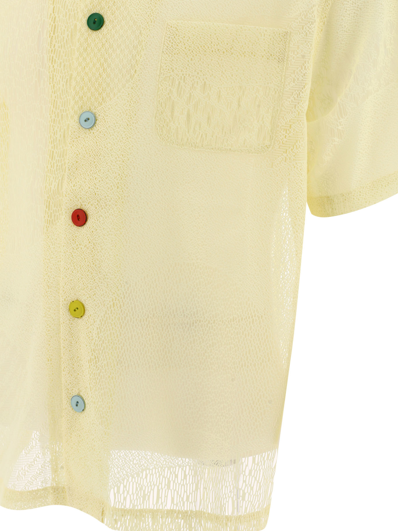 BRAIN DEAD Yellow Engineered Mesh shirt